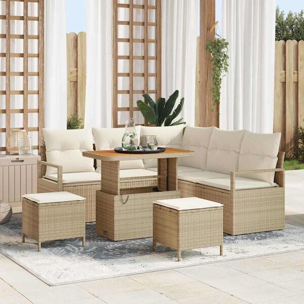 Maison Exclusive - Záhradný nábytok s vankúmi 8 ks Béový Poly-rattan