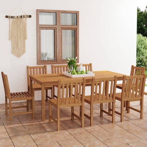 Maison Exclusive - 9-dielna záhradná jedálenská súprava 200x100 cm masívne teakové drevo