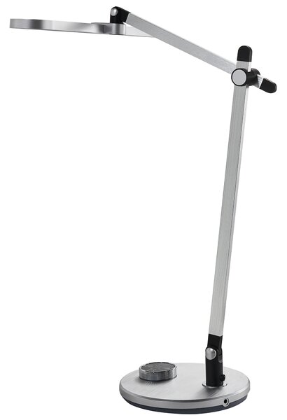 Stolná LED lampa strieborná ABS multifunkčná otočné rameno plynulé stmievanie 3 farby svetla oneskorené vypnutie moderný štýl kancelária