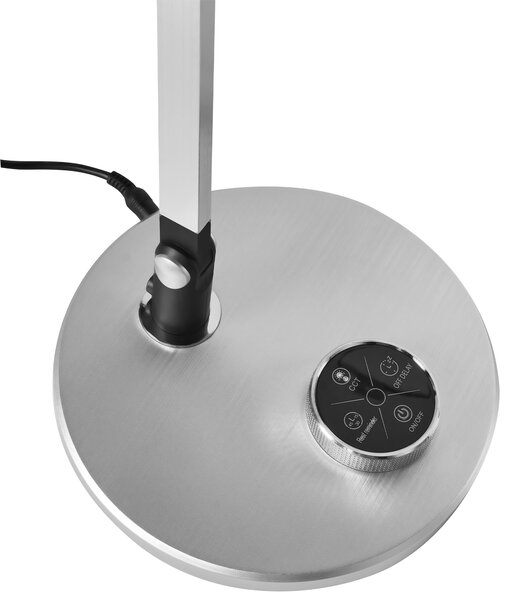 Stolná LED lampa strieborná ABS multifunkčná otočné rameno plynulé stmievanie 3 farby svetla oneskorené vypnutie moderný štýl kancelária