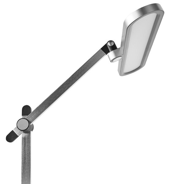 Stolná LED lampa strieborná ABS multifunkčná otočné rameno plynulé stmievanie 3 farby svetla oneskorené vypnutie moderný štýl kancelária
