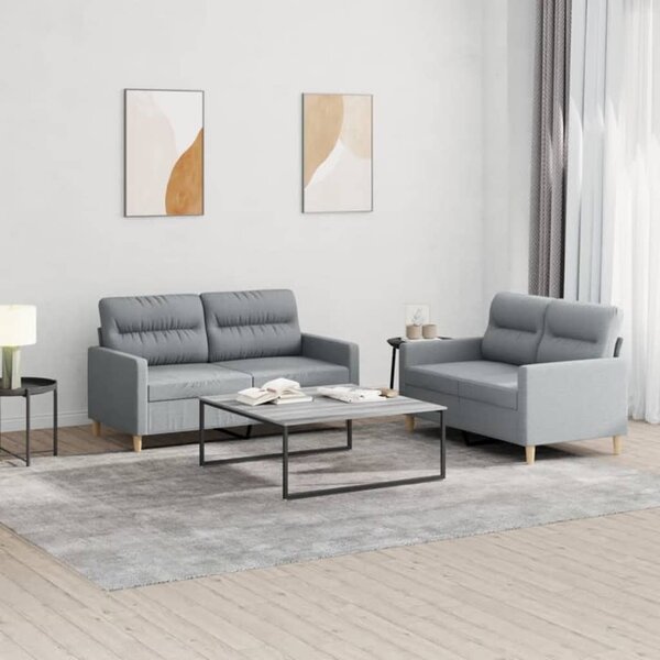 Maison Exclusive – 2-dielna sedacia súprava s vankúmi, svetlosivá látka