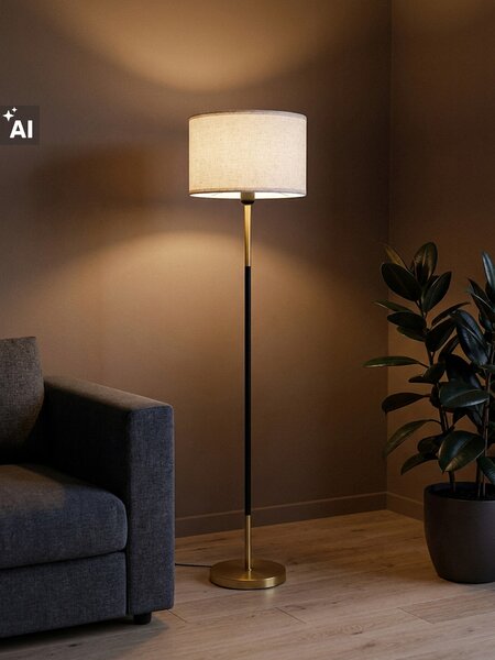 Sinsay - Stojaca lampa s látkovým tienidlom - zlatá