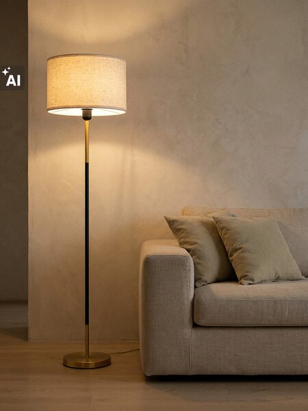 Sinsay - Stojaca lampa s látkovým tienidlom - zlatá