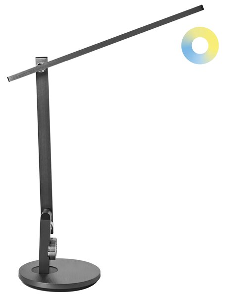 Stolná LED lampa sivá syntetický materiál 3 režimy teploty svetla so stmievačom nastaviteľná kancelária
