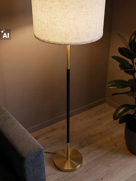 Sinsay - Stojaca lampa s látkovým tienidlom - zlatá