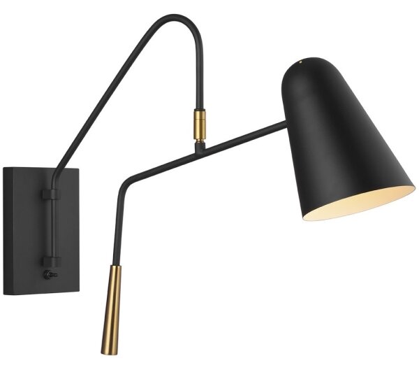 Feiss - Nástenná lampa SIMON 1xE27/60W/230V čierna/zlatá