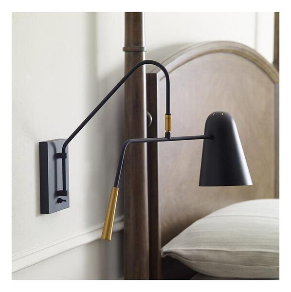 Feiss - Nástenná lampa SIMON 1xE27/60W/230V čierna/zlatá