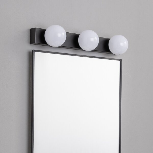 Brilagi - LED osvetlenie kúpeľňového zrkadla HOLLYWOOD 3xLED/3W/230V IP44 čierna