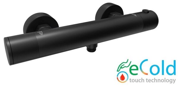 Sprchová batéria termostatická BLAZAR BLACK nástenná, dolný vývod