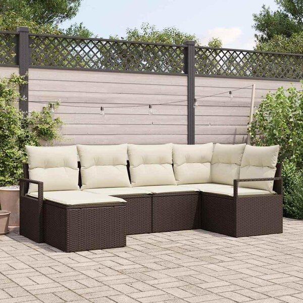Maison Exclusive – Sedacia súprava, 6 kusov, hnedá [syntetický materiál]: polyratan