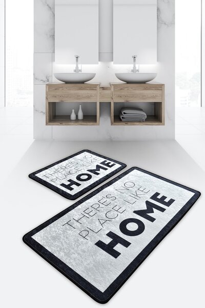 L'essentiel Súprava 2 kusov kúpeľňových predložiek Like Home čierna/biela