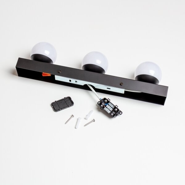 Brilagi - LED osvetlenie kúpeľňového zrkadla HOLLYWOOD 3xLED/3W/230V IP44 čierna