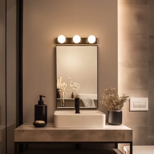 Brilagi - LED osvetlenie kúpeľňového zrkadla HOLLYWOOD 3xLED/3W/230V IP44 čierna