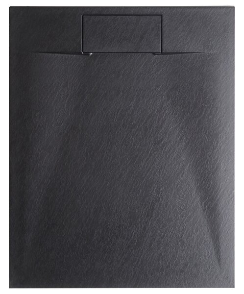 Sprchová vanička s odtokom čierna SMC 80 x 120 x 3 cm obdĺžnikový tvar efekt prírodného kameňa minimalistický štýl kúpeľňa
