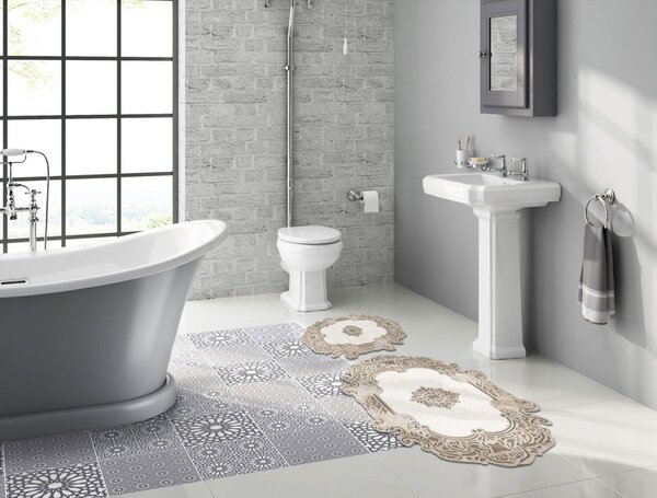 L'essentiel Súprava 2 kusov kúpeľňových predložiek QueensBathroom béžová