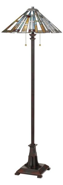 Quoizel QZ-MAYBECK-FL - Stojacia lampa Tiffany MAYBECK 2xE27/60W/230V