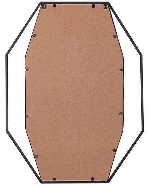 Nástenné závesné zrkadlo osemhranné sivé 80 x 60 cm kovové dekoratívne moderný minimalistický štýl