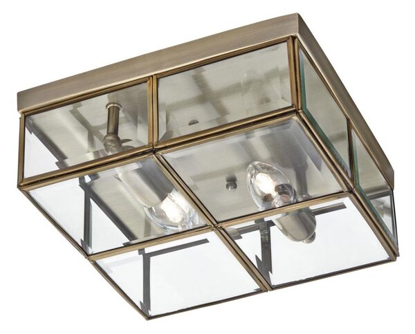 Searchlight 6769-26AB - Stropné svietidlo FLUSH 2xE14/40W/230V mosadz