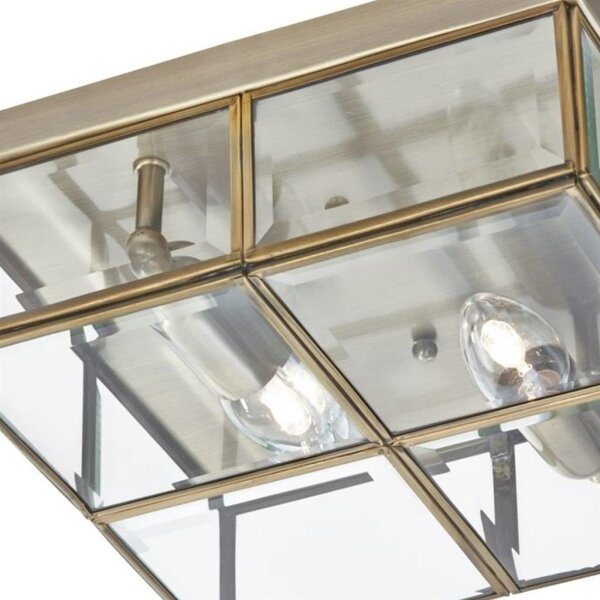 Searchlight 6769-26AB - Stropné svietidlo FLUSH 2xE14/40W/230V mosadz