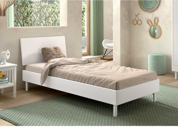 Biela jednolôžková posteľ z bukového dreva s roštom 90x200 cm Forrest – Vipack
