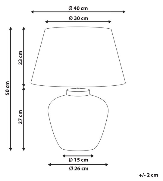 Stolná lampa hnedá keramický podstavec ľanové tienidlo rustikálny štýl obývacia izba spálňa