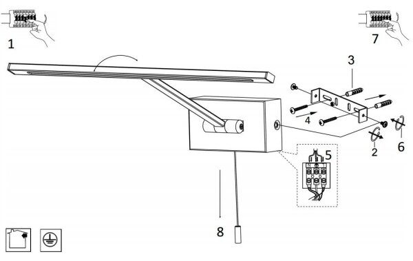 Searchlight 5586CC - LED Obrazové svietidlo LED/7,7W/230V chróm