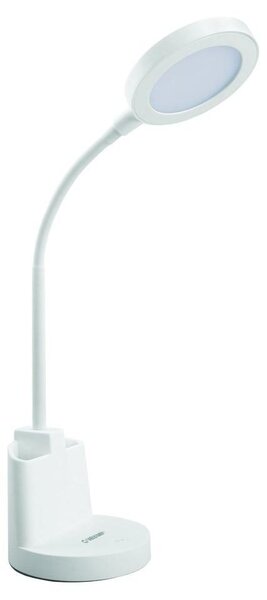 Velamp SWAN2: 7W stolová LED lampa s dotykovým spínačom a držiakom na pero. Biela farba