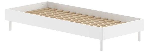 Biela jednolôžková posteľ z bukového dreva bez čela s roštom 90x200 cm Forrest – Vipack