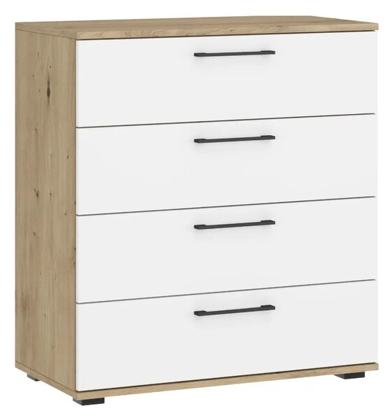 FORMO KM-1 77cm remeselnícka dubová/biela komoda