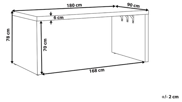 Záhradný jedálenský stôl sivý betónový 180 x 90 cm pre 6 osôb moderný industriálny štýl