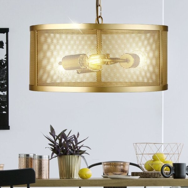Searchlight 12483-3GO - Luster na reťazi FISHNET 3xE27/60W/230V zlatá