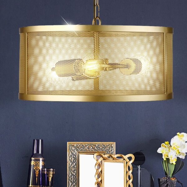 Searchlight 12483-3GO - Luster na reťazi FISHNET 3xE27/60W/230V zlatá