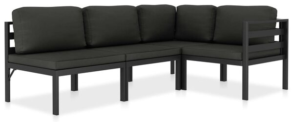Maison Exclusive – 4-dielna záhradná súprava s vankúmi, hliníková, antracitová