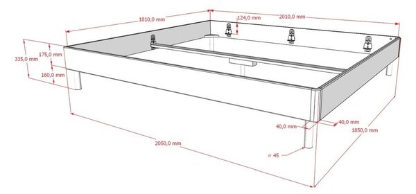 Dvojlôžková posteľ z dubového dreva bez čela bez roštu 180x200 cm v prírodnej farbe Forrest – Vipack