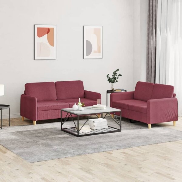 Maison Exclusive – 2-dielna sedacia súprava s vankúmi, vínovoervená látka