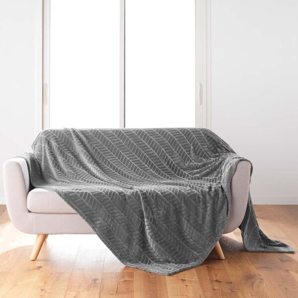 Sivý pléd z mikroflanelu 180x220 cm Arya – douceur d'intérieur