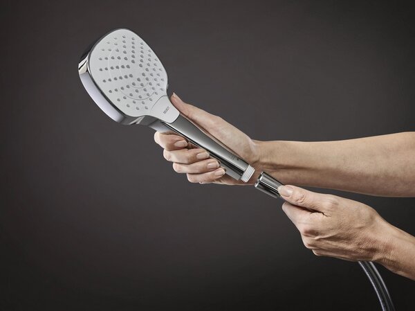 Hansgrohe Croma Select E, Ručná sprchová hlavica, Chróm, Biela, Múr