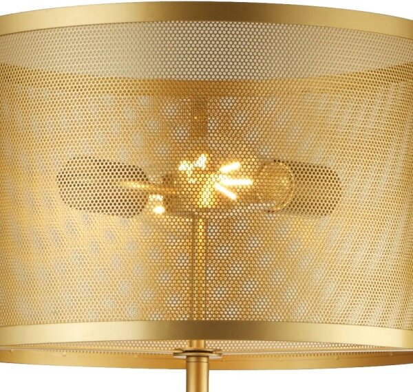 Searchlight EU2832-2GO - Stojacia lampa FISHNET 2xE27/60W/230V zlatá