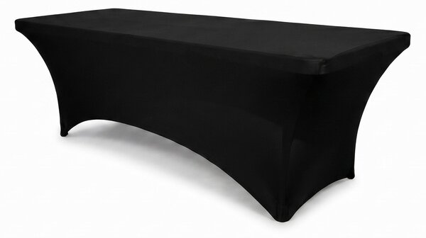 IvoQ Luxusný streový poah na stôl ierny - 183 x 76 x 76 cm - Pre skladací stôl, bufetový stôl a párty stôl - Obdnikový - Nekrivý