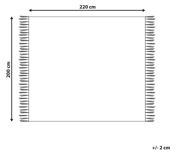 Deka čierna a biela bavlnená geometrický vzor 200 x 220 cm prikrývka na posteľ tradičná obývačka spálňa