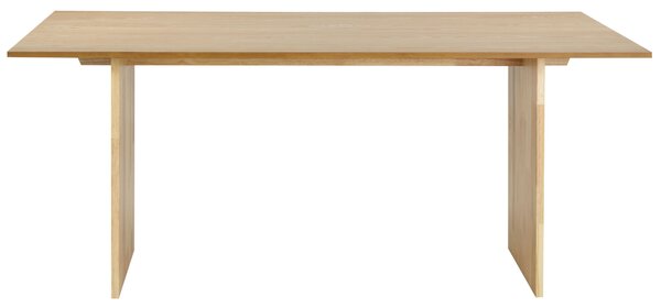 Jedálenský stôl prírodný jaseň MDF 180 x 90 cm nohy z kaučukového dreva dyhovaná doska prírodná povrchová úprava minimalistický štýl