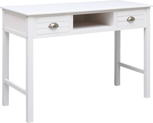 Maison Exclusive – Písací stôl, biely, 108 x 45 x 76 cm, masívne drevo paulownia