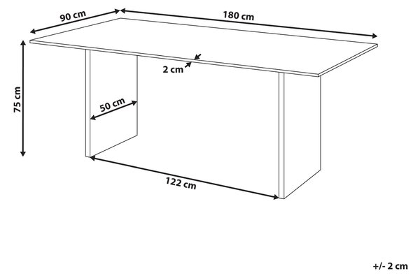 Jedálenský stôl prírodný jaseň MDF 180 x 90 cm nohy z kaučukového dreva dyhovaná doska prírodná povrchová úprava minimalistický štýl