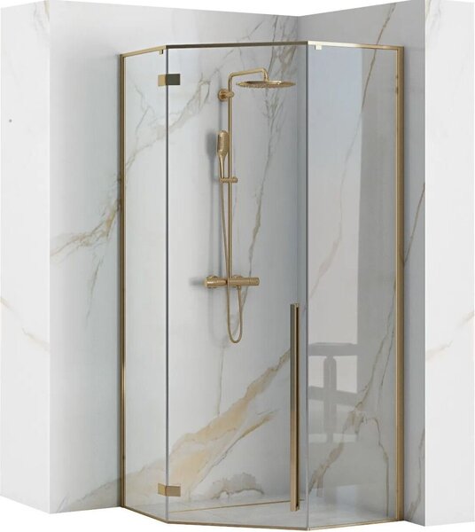 Sprchovací kút REA DIAMOND GOLD+ Sprchová vanika DIAMOND BLACK 90X90