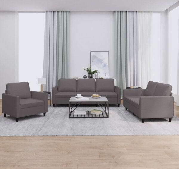 Maison Exclusive – 3-dielna sedacia súprava s vankúmi, sivá umelá koa