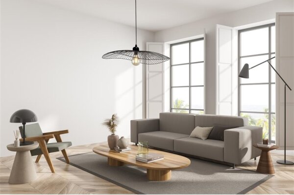 Searchlight 88550BK - Luster na lanku WAVE 1xE27/60W/230V čierna