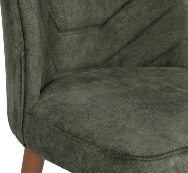 Kalune Design Súprava 4 ks jedálenských stoličiek Dallas olivovo zelená/orech