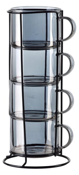 Mondex Súprava 4 ks hrnčekov PETER GREY 350 ml sivá