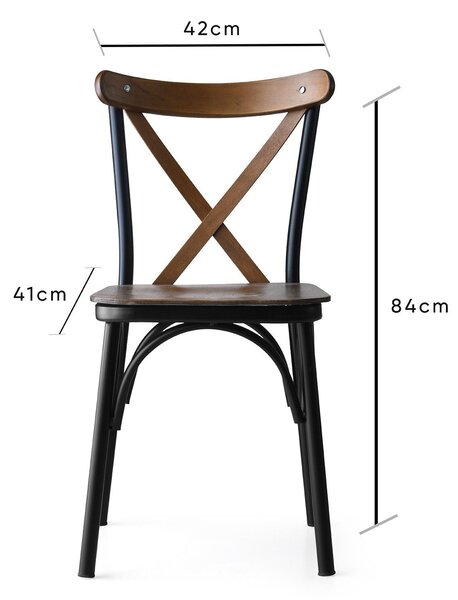 Kalune Design Súprava 4 ks jedálenských stoličiek Ekol z masívu orech/čierna